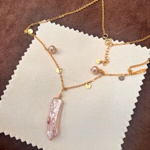 Fresh water pearl designer necklace and earring set